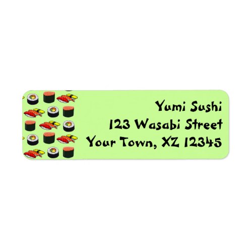 Wasabi Green Sushi Label