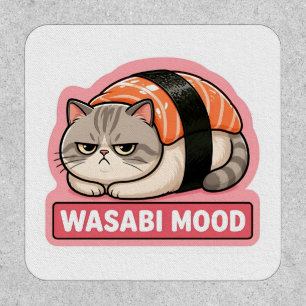 Wasabi Mood Funny Grumpy Cat Sushi Meme Patch
