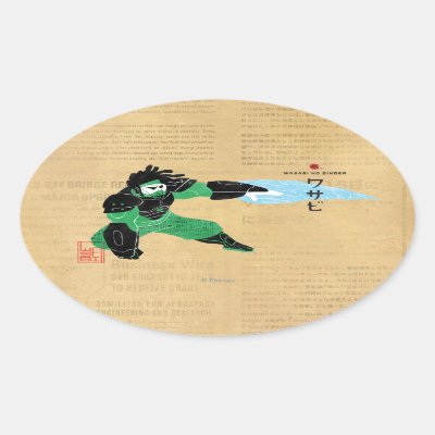 Wasabi Plasma Blades Oval Sticker