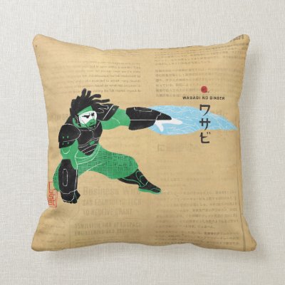 Wasabi Plasma Blades Throw Pillow