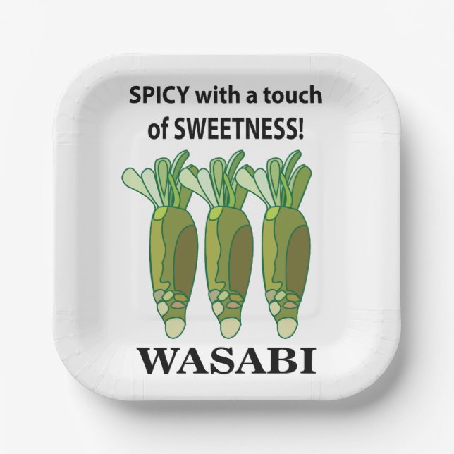 Wasabi Spicy With A Touch Of Sweetness Wasabi  Paper Plates (Front)
