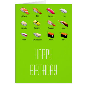 Wasabi sushi Japanese cute food Cards