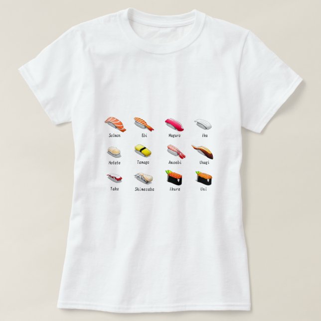 Wasabi sushi Japanese cute food T-Shirt (Design Front)