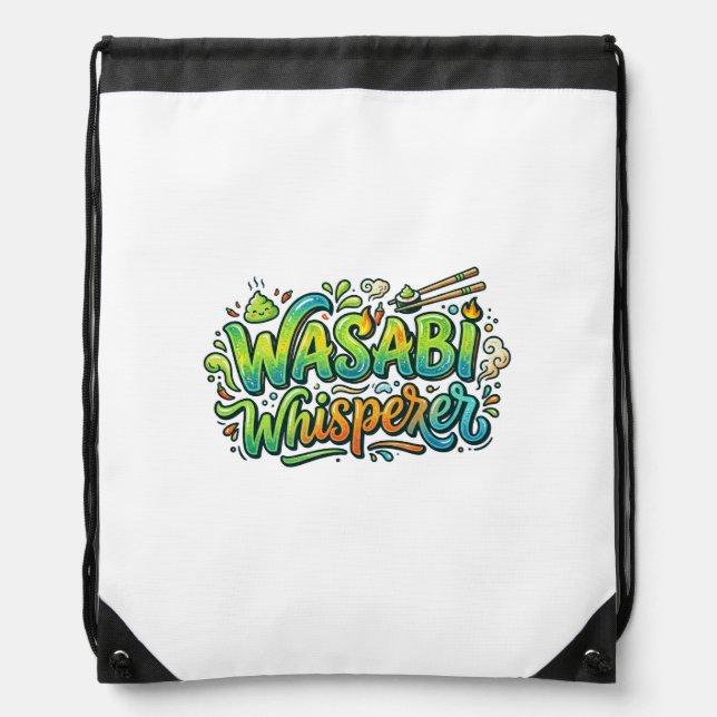 Wasabi Whisperer T-Shirt Drawstring Bag (Front)