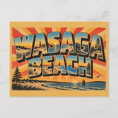 Wasaga Beach ON Longest Freshwater Beach Art Postcard