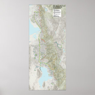 Wasatch Front Trail Network Map Poster