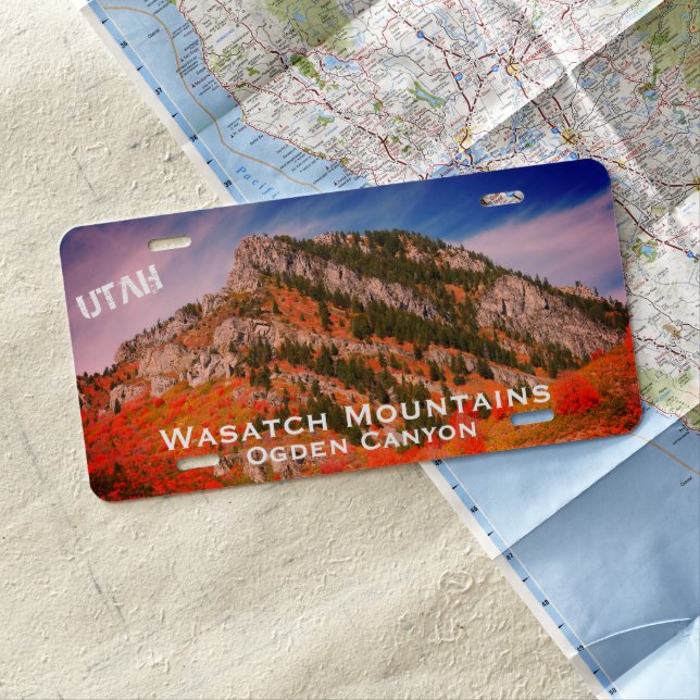 Wasatch Mountains, Utah Landscape License Plate (In Situ)