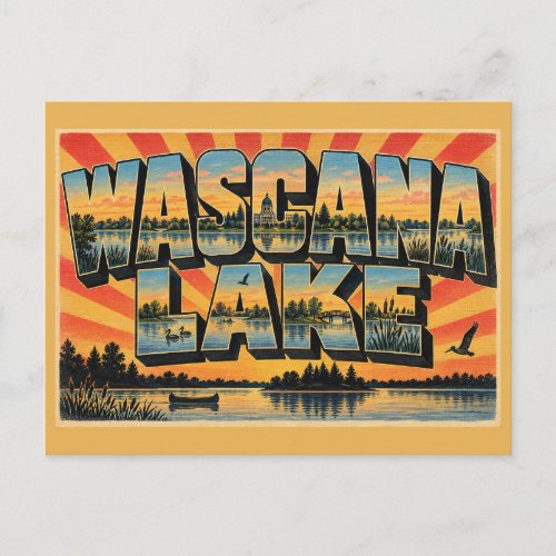 Wascana Lake SK Urban Park Bird Sanctuary Art Postcard