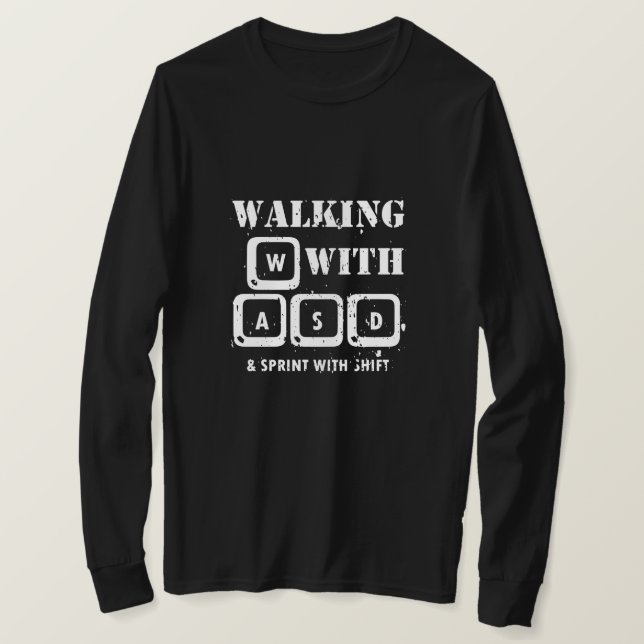 WASD - Classic PC Gamer Keyboard Movement Design T-Shirt (Design Front)