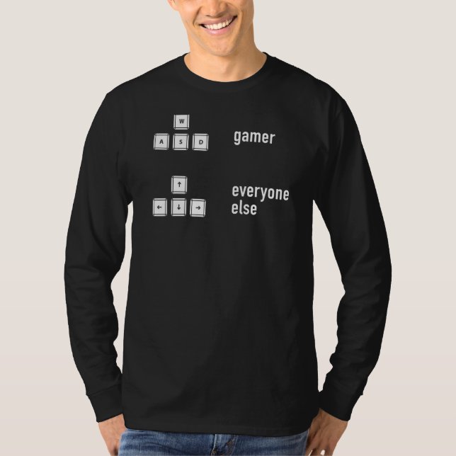 Wasd Computer Keyboard For Gamer Nerd & Pc Video G T-Shirt (Front)