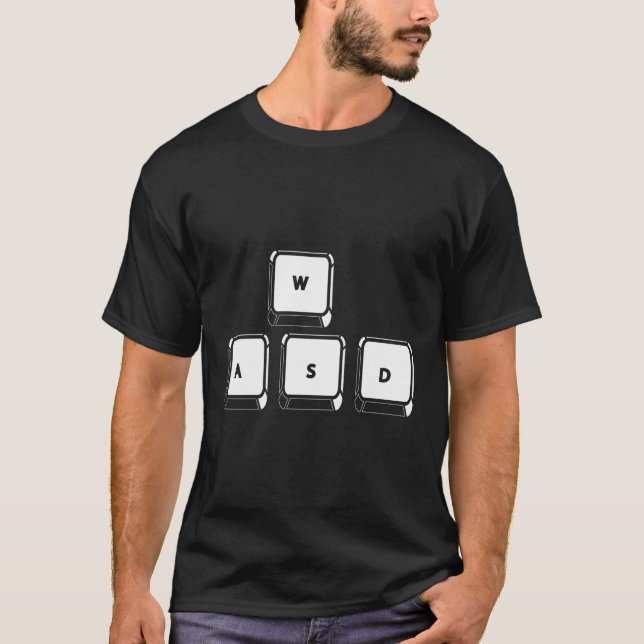 Wasd Keys Pc Gaming Cute Online Gaming Funny Gift T-Shirt (Front)