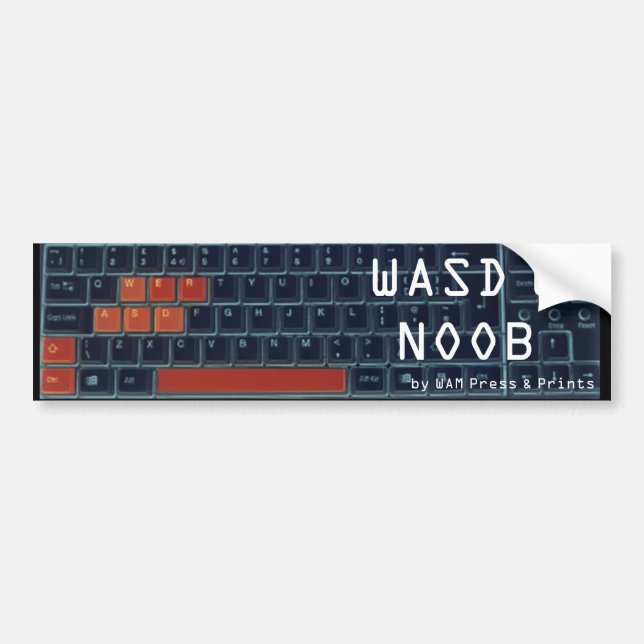 "WASD U NOOB" Bumper Sticker (Front)