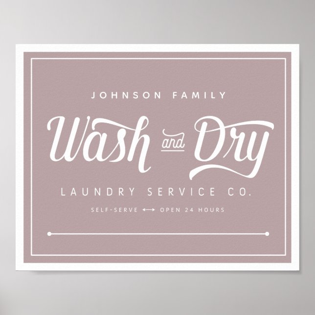 Wash and Dry Laundry Sign (Customize it!) (Front)