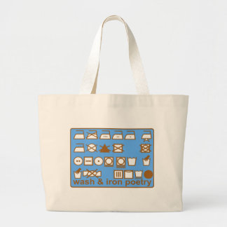 WASH AND IRON POETRY PICTOGRAMS LARGE TOTE BAG