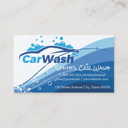 Wash | Auto Car Care | Soap Bubbles Business Card