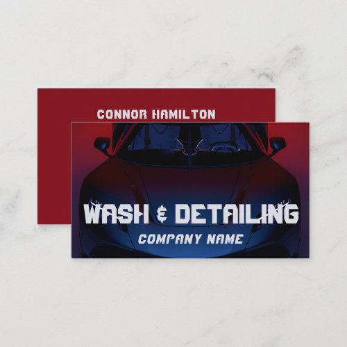 Wash  Auto Detailing Blue Modern Business Card