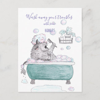 Wash Away Your Troubles / Funny Monster Postcard
