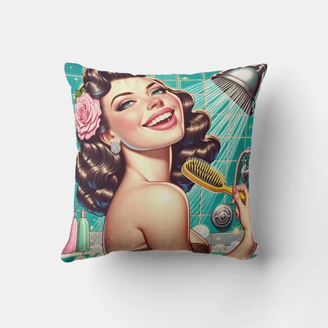 Wash away your worries!  throw pillow (Back)