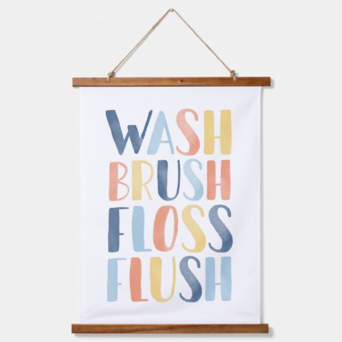 Wash Brush Floss Blush Colorful Bathroom Hanging Tapestry