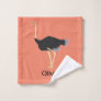 Wash cloth - Ostrich striking a pose bright backgr