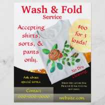 Wash & Fold Clothes Washing Service Flyer Template