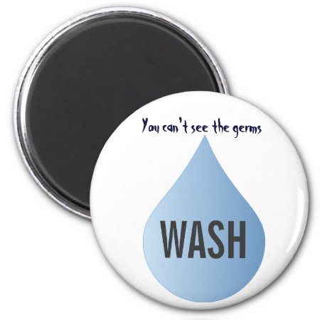 Wash Hands Blue Rain Drop Clean Water Magnet