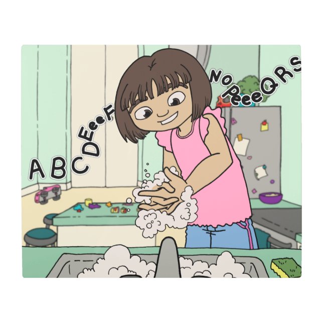 Wash Hands Metal Print (Front)