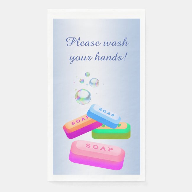 Wash Hands Soap Paper Guest Towel