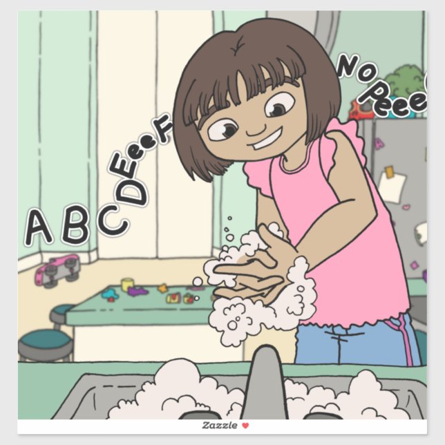 Wash Hands Sticker (Sheet)