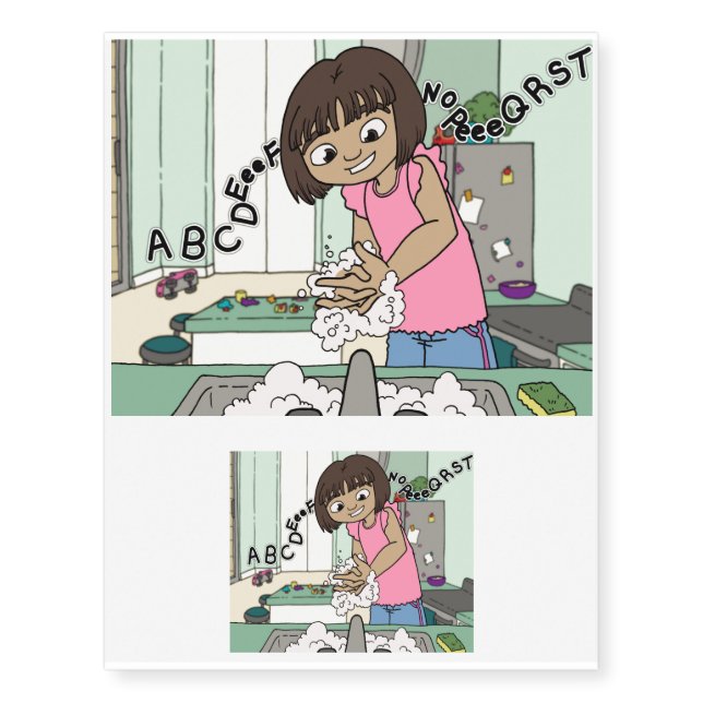 Wash Hands Temporary Tattoos (Front)