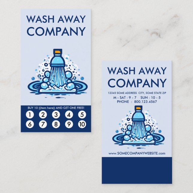Wash Loyalty Punch Card (Front/Back)