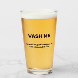 WASH ME Funny Custom Text Dirty Glass