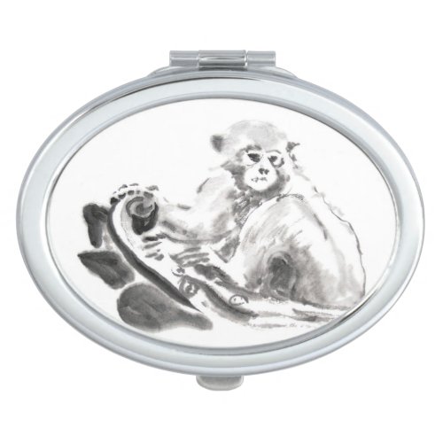 Wash Painting Monkey Year Zodiac Compact Mirror