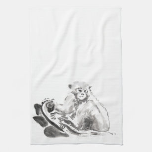 Wash Painting Monkey Year Zodiac Kitchen Towel