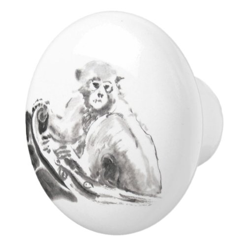 Wash Painting Monkey Year Zodiac Knob