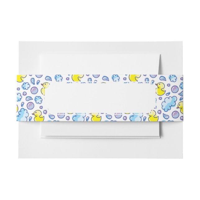 wash pattern invitation belly band (Front Example)