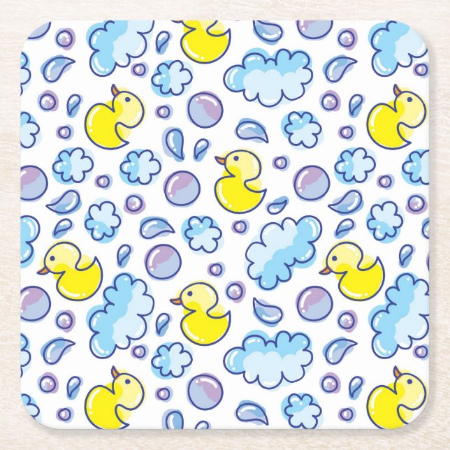 wash pattern square paper coaster (Front)