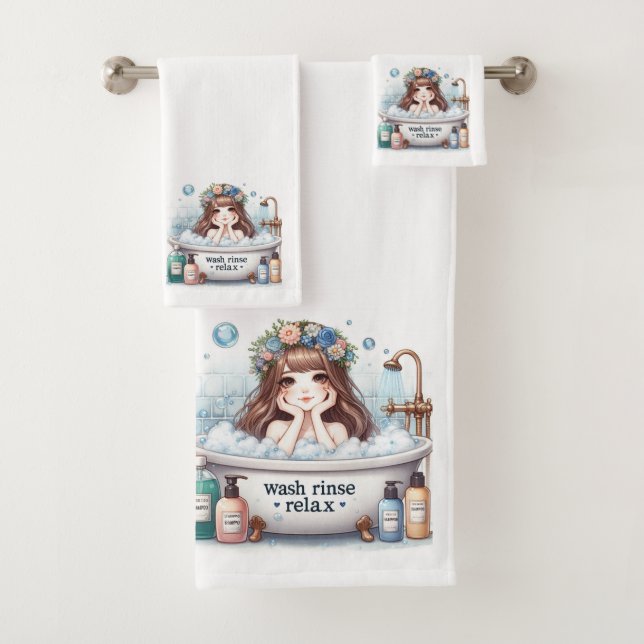 Wash Rinse Relax  Bath Towel Set (Insitu)