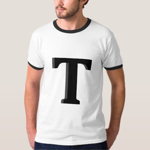  Wash T_Shirt with Whimsical Alphabet Letter T