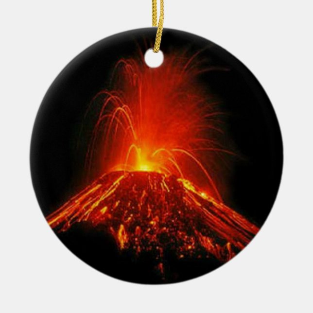 wash volcano 1.png ceramic ornament (Front)