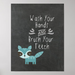 Wash Your Hand and Brush Your Teeth Poster