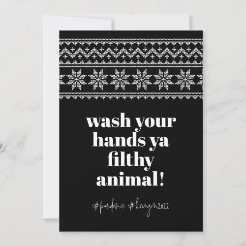 Wash Your Hands 202 Funny Humor Sweater Stitch  Holiday Card