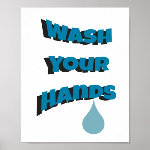 Wash your hands Bathroom poster