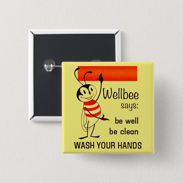 Wash Your Hands Button (Front & Back)