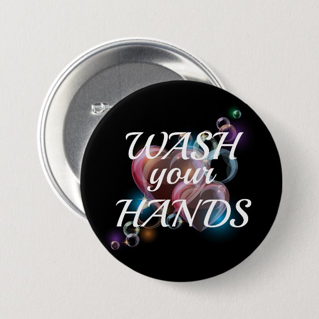 Wash Your Hands Button (Front & Back)