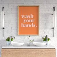Wash Your Hands Colorful Text - Bathroom Kitchen