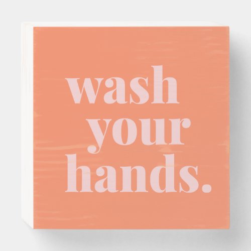 Wash Your Hands Colorful Text _ Bathroom Kitchen  Wooden Box Sign