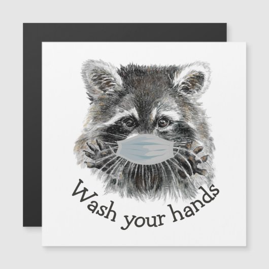 Wash Your Hands Covid Pandemic Cute Raccoon Quote (Front/Back)