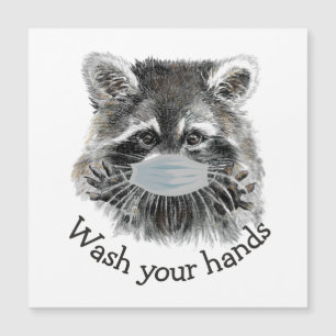 Wash Your Hands Covid Pandemic Cute Raccoon Quote