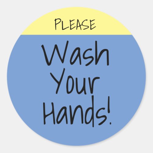 Wash Your Hands Custom Text Classic Round Sticker